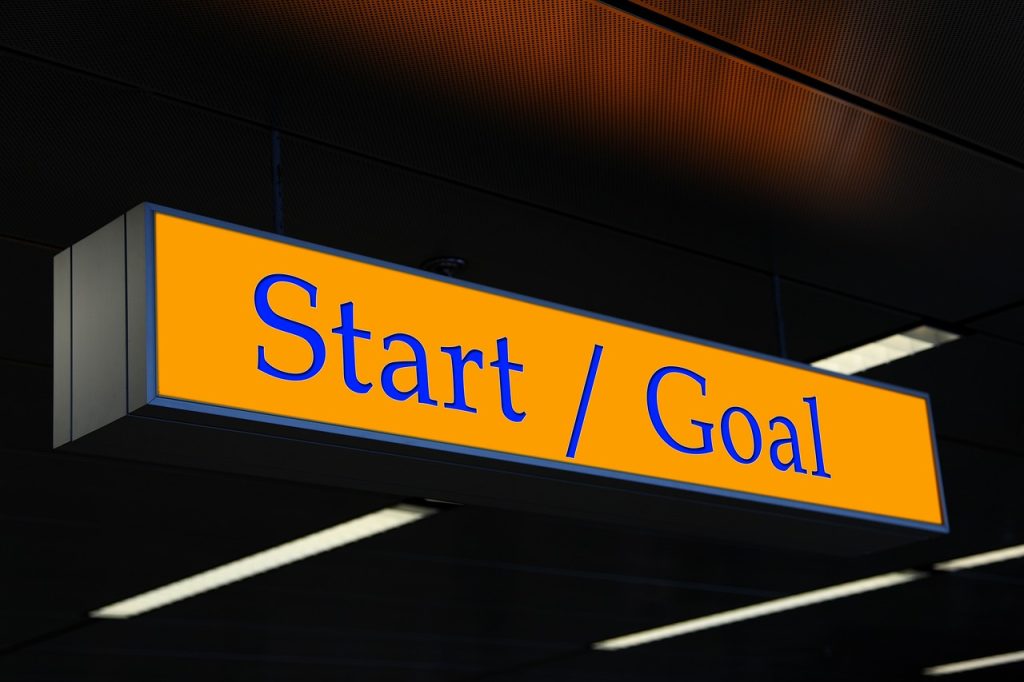 start/goal sign